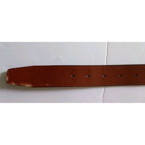 Boconi Mens Leather Dress Belt Dark Brown Size 34 Stretch Panel Dad Classic - Picture 12 of 12